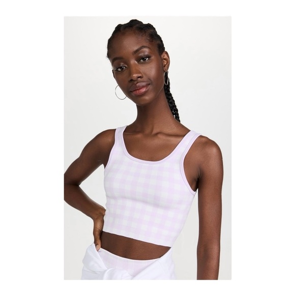 Sweaty Betty Gingham Seamless Crop Top NWT - Picture 1 of 8
